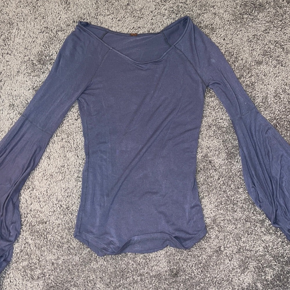 Free People purple bodycon long sleeve top